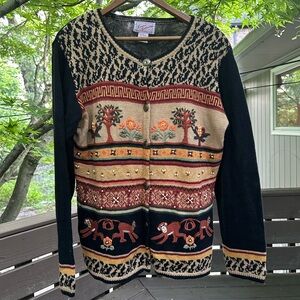 Ronnie Salloway Monkey Cardigan Sweater